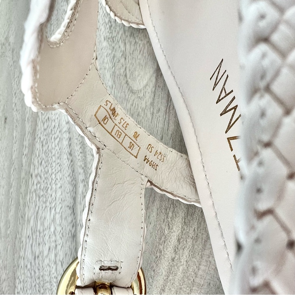 Stuart Weitzman Wovette Leather Flat Sandal | Cream Ivory | Size 7 - Picture 7 of 8